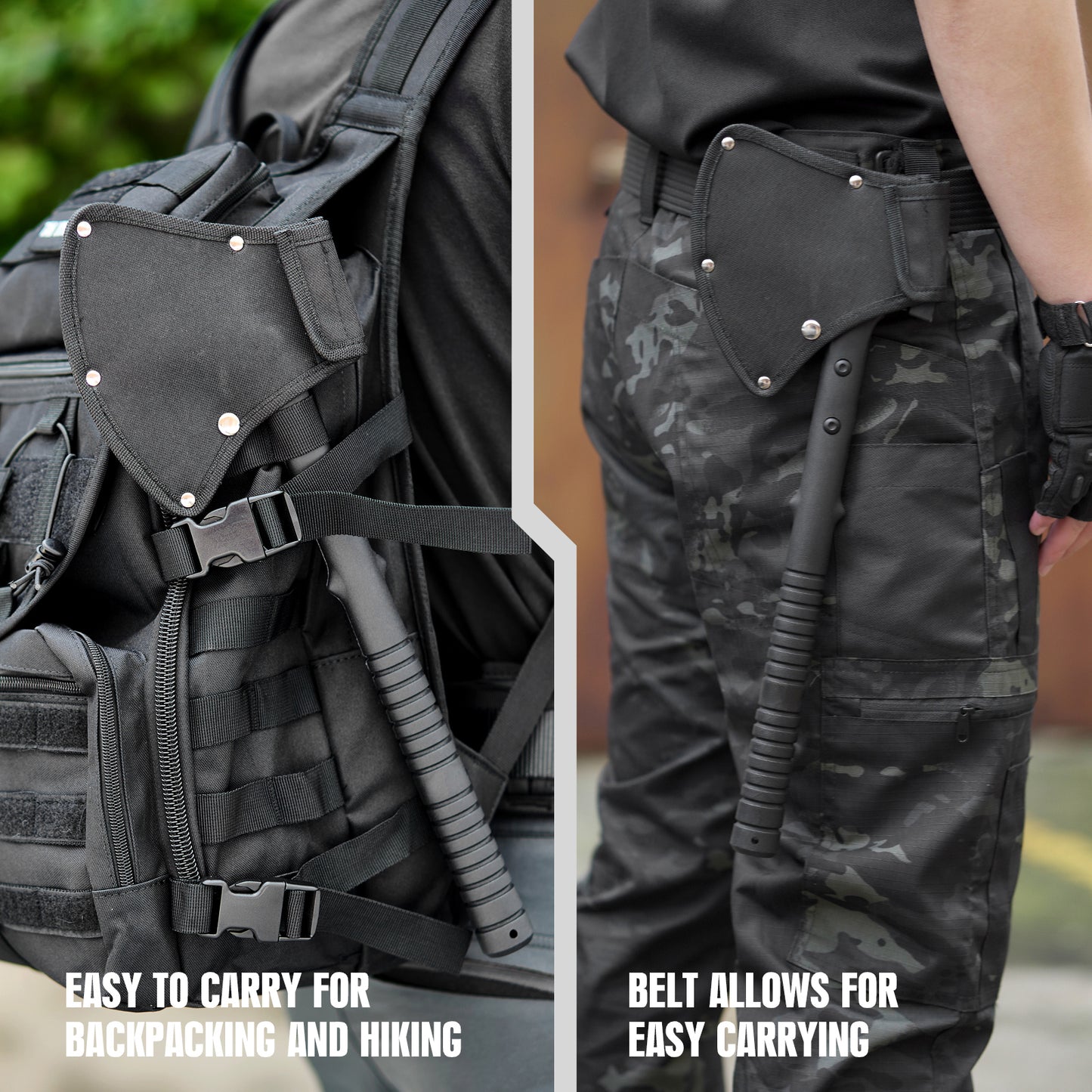 KHU Camping Axt Überlebensbeil Axt mit Scheide - Nylon Fiber Griff für Outdoor Jagd Wandern Camping Ausrüstung