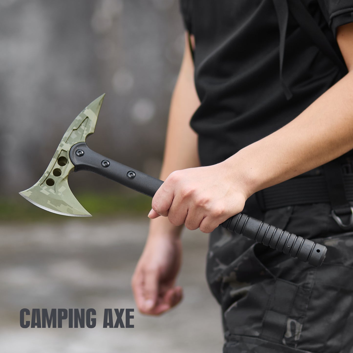 KHU Camping Axt Überlebensbeil Axt mit Scheide - Nylon Fiber Griff für Outdoor Jagd Wandern Camping Ausrüstung