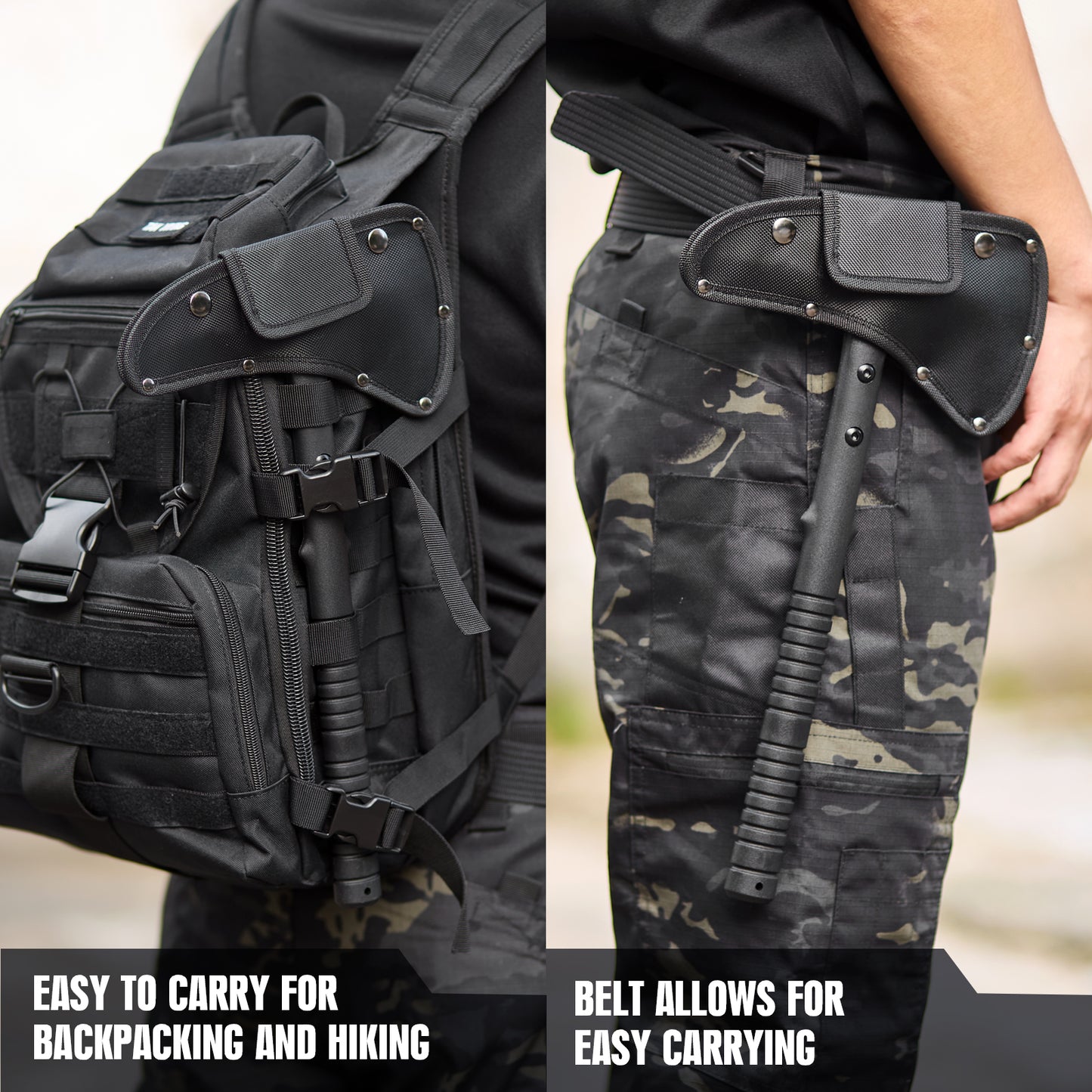 KHU Camping Axt Überlebensbeil Axt mit Scheide - Nylon Fiber Griff für Outdoor Jagd Wandern Camping Ausrüstung