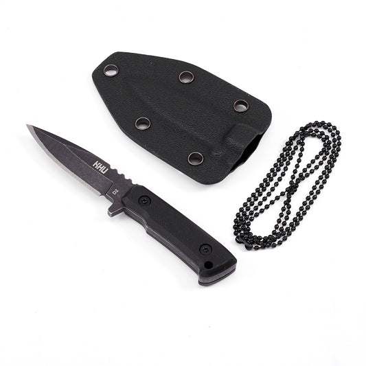 KHU Neck Knife Fixed Blade EDC Knife - Knife Necklace Mini Knife Survival Knife Neck Knives - D2 Steel G10 Handle - Outdoor Hunting Camping Gear with kydex Sheath -13A
