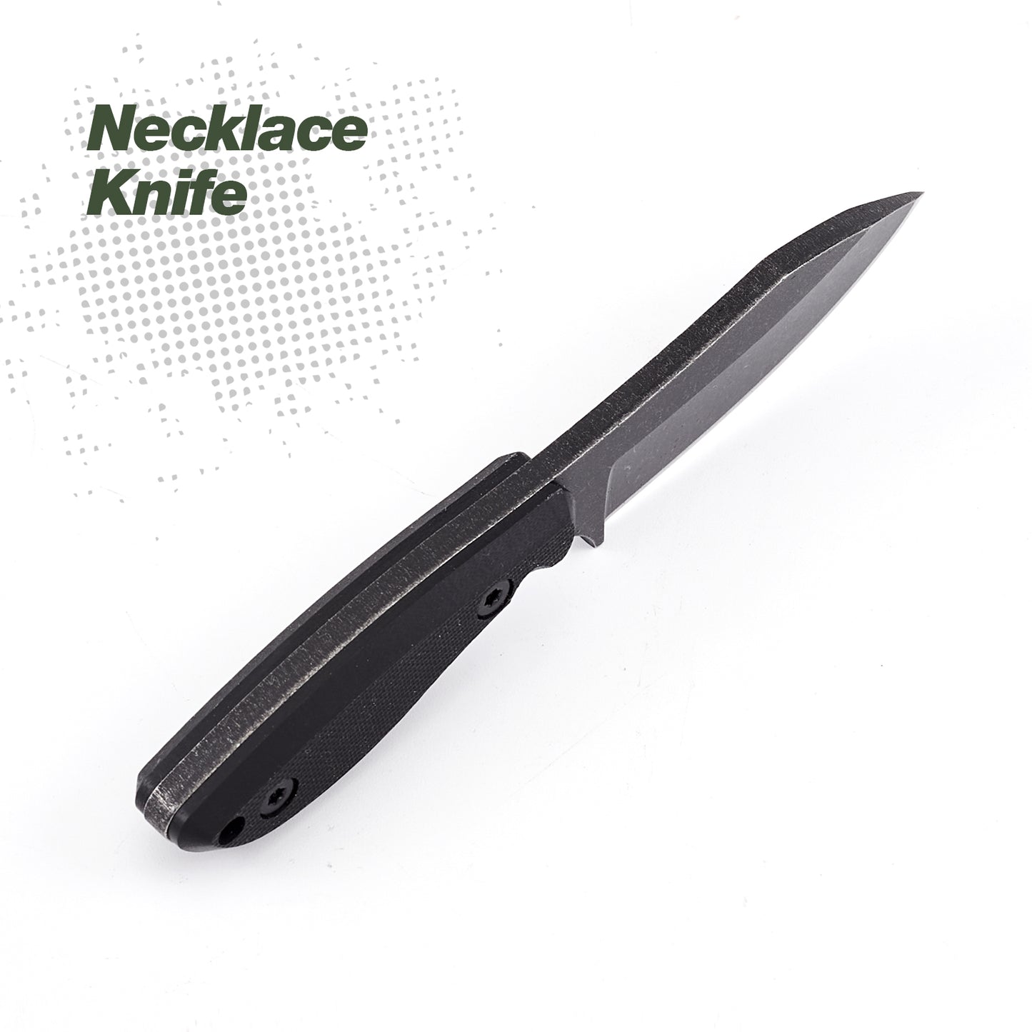 KHU Neck Knife Fixed Blade EDC Knife - Knife Necklace Mini Knife Survival Knife Neck Knives - D2 Steel G10 Handle - Outdoor Hunting Camping Gear with kydex Sheath - 09A