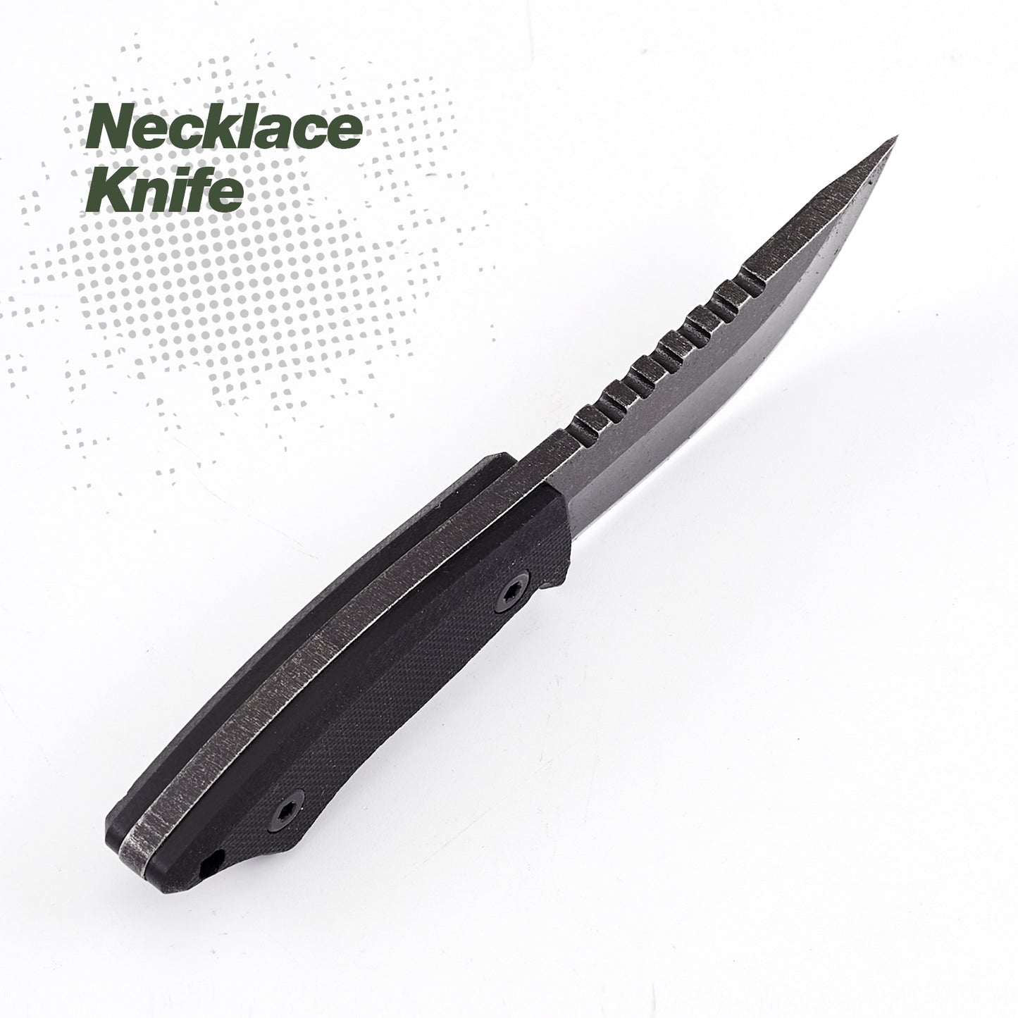 KHU Neck Knife Fixed Blade EDC Knife - Knife Necklace Mini Knife Survival Knife Neck Knives - D2 Steel G10 Handle - Outdoor Hunting Camping Gear with kydex Sheath -10A