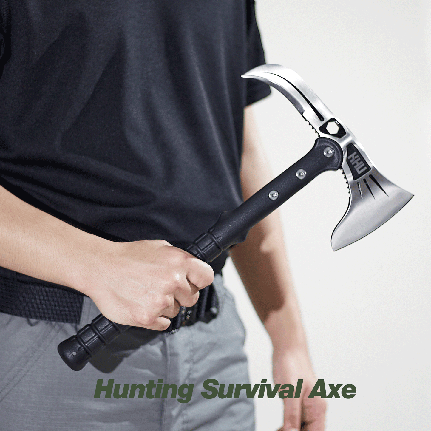 KHU Camping Axe Tactical Throwing Axe Tomahawk Survival Hatchet Axe with Sheath - Nylon Fiber Handle for Outdoor Hunting Hiking Camping Gear