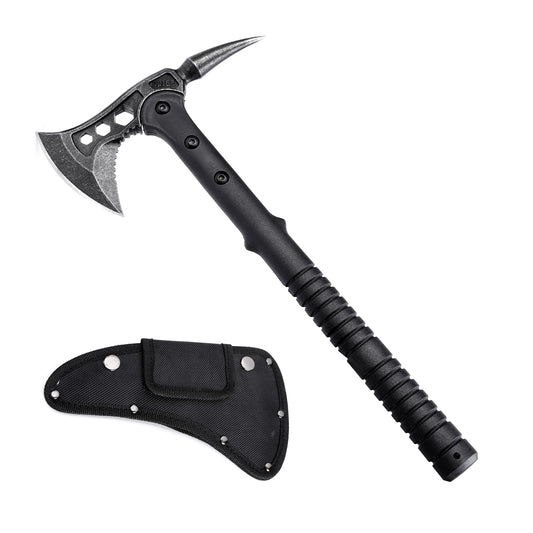 KHU Camping Axe Tactical Throwing Axe Tomahawk Survival Hatchet Axe with Sheath - Nylon Fiber Handle for Outdoor Hunting Hiking Bushcraft Camping Gear Garden Tools - 02A